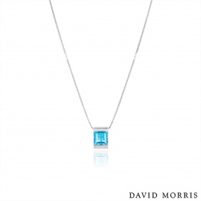 David Morris White Gold Topaz Pendant